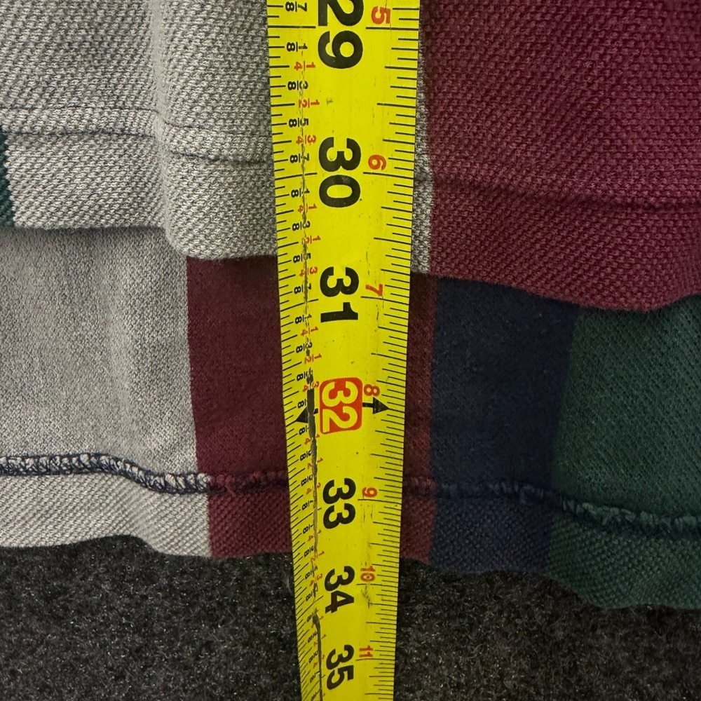 Preswick & Moore Mens Large Striped Henley Shirt Long Sleeve Cotton Pique Multi - Picture 3 of 7
